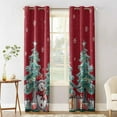 thumbnail image 2 of Hokiten Red Christmas Blackout Curtains | Light Blocking Print Window Curtains, Xmas Snowman Tree Snowflake Thermal Insulated Window Drapes for Living Room Kitchen Cafe (2 Panels, 104"W x 45"L), 2 of 7