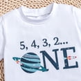 thumbnail image 6 of mgoYE Baby Boy First Birthday Outfit Letters Printed Short Sleeve Shirt Tops Shorts Set Cute Cake Smash Outfit(White,6-12 Months), 6 of 7