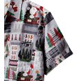 thumbnail image 4 of LA LEELA Men's Holiday Beach Short Sleeve Vacation Hawaii Santa Claus Party Holiday Shirt Hawaiian Ugly Christmas Tree Shirts for Men XXL Grey Santa, 4 of 6