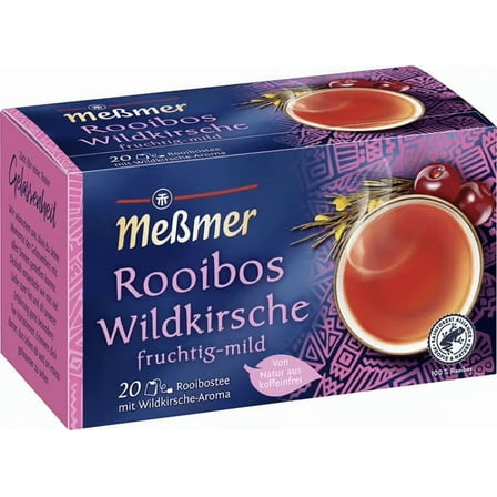 Messmer rooibos tea: WILD CHERRY -1 box/ 20 tea bags- Made in Germany