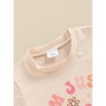 thumbnail image 6 of FEORJGP Kids Toddler Girl 2 Piece Summer Set 3M 6M 12M 18M 2T 3T Infant Baby Round Neck T-Shirts Flower Letter Print Shirts Short Sleeve Tops Elastic  Casual Fashion Outfits for Casual Daily, 6 of 9