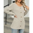 thumbnail image 4 of Cogild Pullover Tops Long Sleeve Tunic Sweaters for Women Causal Sweaters Crew Neck with Button Design, 4 of 6