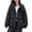Black, variant on Women's Casual Loose Fit Hooded Puffer Coat, Thickened Quilted Winter Jacket, Oversized Hooded Parka, Warm Insulated Coat, Commuter Winter Coat, Hooded Puffer Jacket Black M