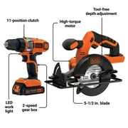 BLACK+DECKER 20V MAX* POWERCONNECT Cordless Drill/Driver + Circular Saw Combo Kit, (BDCD220CS)