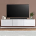 thumbnail image 5 of HomeStock Artisanal Abode Floating TV Stand, TV Stand up to 75 inch TV, Floating TV Stand Wall Mounted, Floating Entertainment Center, Floating Shelf for Under TV, Floating TV Console-Color:White and, 5 of 6