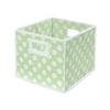 Folding Basket, Storage Cube - Sage Polka Dot