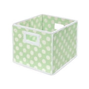 Folding Basket, Storage Cube - Sage Polka Dot
