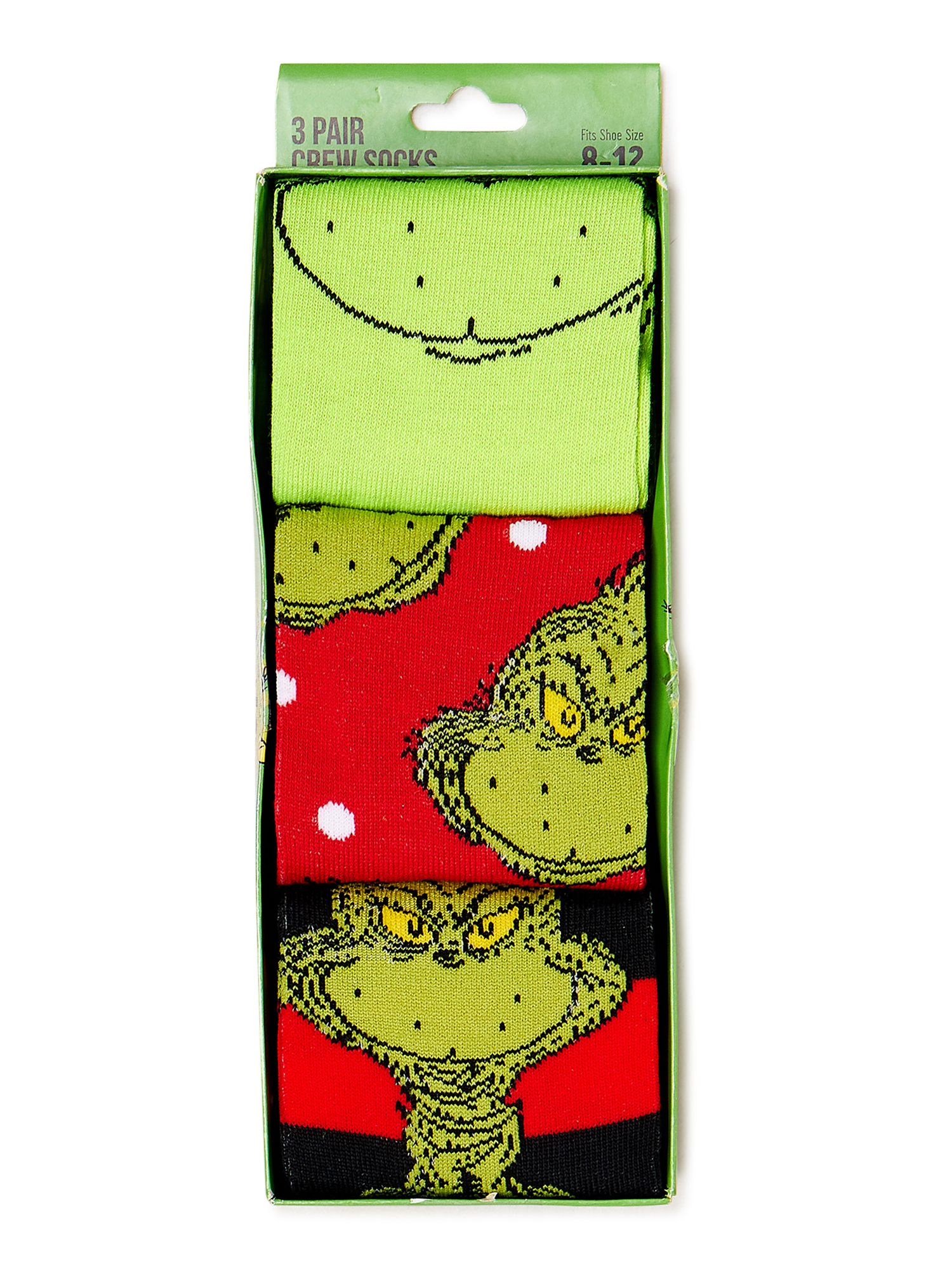 The Grinch Men's Crew Socks, 3-Pack