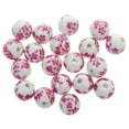 thumbnail image 2 of Cuentas de cerámica Sunnimix 20 Piezas Flor Porcelana Espaciador Suelto Rosa rojo, 2 of 8