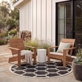 thumbnail image 3 of SAFAVIEH Courtyard Estelle Geometric Indoor/Outdoor Area Rug, 5'3" x 5'3" Round, Black/Beige, 3 of 10