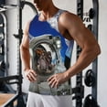 thumbnail image 5 of Rateoe Astronaut in Outer Space Pattern Sleeveless Gym Shirt Muscle Tee Breathable Workout Shirt Slim-Fit Tank Quick Dry Fit Muscle Tank Top Bodybuilding Sleeveless T Shirt-Small, 5 of 7