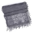 thumbnail image 4 of Women lightweight lace teardrop fringe Lace Scarf Vintage Scarf Mesh Crochet Tassel Scarf for Women, 4 of 4