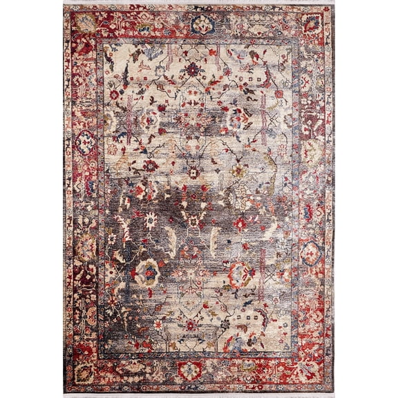 Alabuga Beige Medallion Polyester Area Rugs for Living Room Washable Rugs Boho Moroccan Area Rug Soft Geometric Bohemian Carpet Distressed Indoor Rug for Bedroom Dining Room Office Nonslip Rug