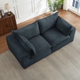thumbnail image 4 of Leumius 3-Seater Boneless Sofa Couch,Modern Corduroy Sofa with Pillows,Bean Bag Couch for Living Room,No Assembly Required,Dark Gray, 4 of 6
