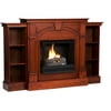 Colton Gel Fireplace with Bookcases, Classic Mahogany