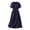 Navy, variant on lcziwo Women's Crew Neck Long Dress Linen Dresses A Line Short Sleeve Clothing Summer Vacation Sundresses Pink XXL