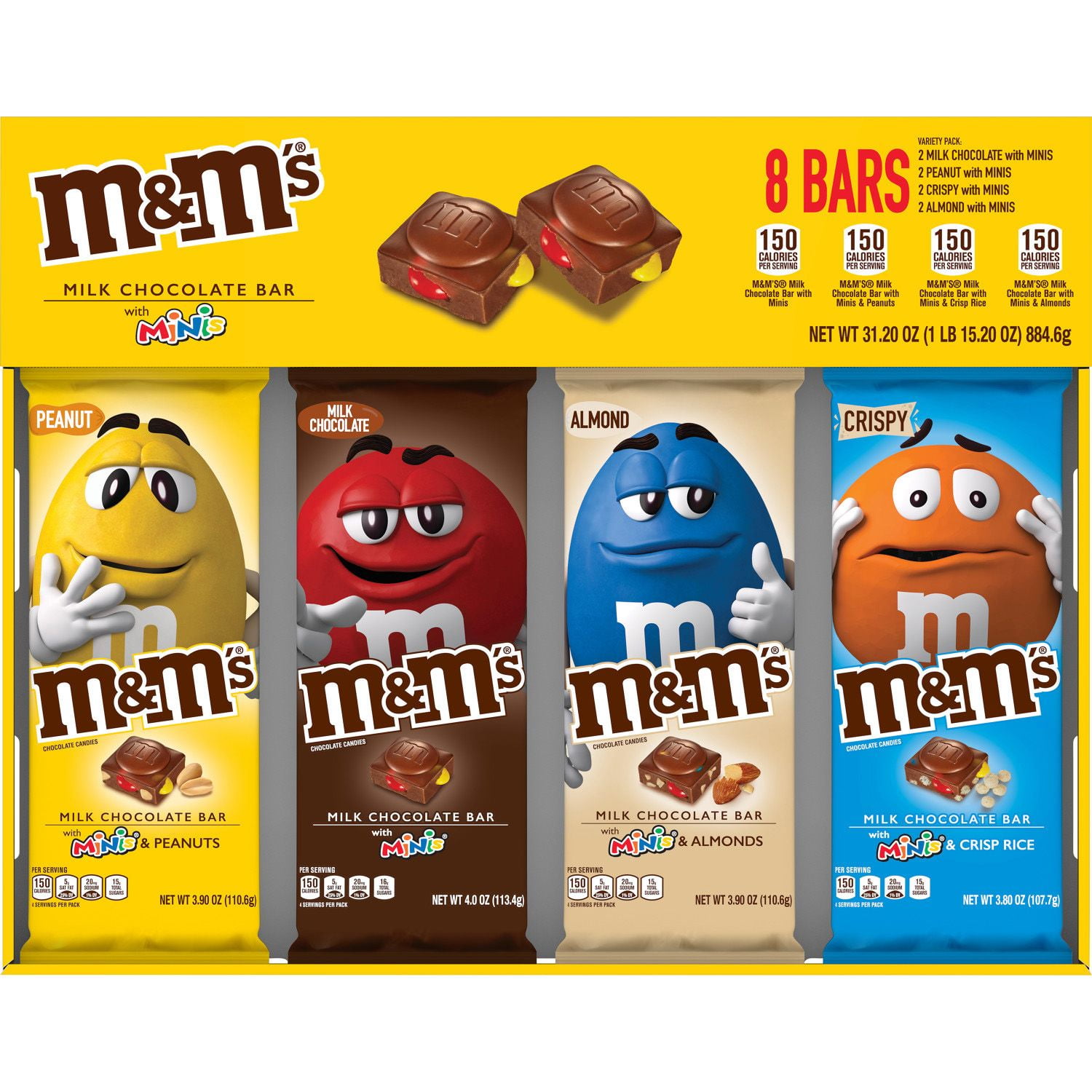  M&M'S MINIS Candy & Crispy Milk Chocolate Bar Bulk