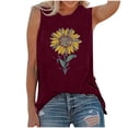 thumbnail image 2 of DailyTrove Women's Yellow Sunflower Graphic Tank Top - Polyester Casual Summer & Festival Wear, Cute for Beach & Gatherings, 2 of 6