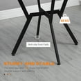 thumbnail image 4 of Modern Round Dining Table - 35" Brown Kitchen Table with Steel Frame - Space Saving 2-Seater for Dining Room & Small Kitchen, 4 of 7