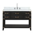 thumbnail image 3 of Norwalk 48 in W x 22 in D Black Oak Single Bath Vanity, Carrara Marble Top, and Faucet Set, 3 of 8