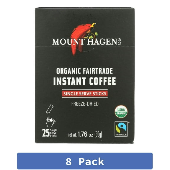 Mount Hagen Instant Coffee Stick Regular 1.76 oz (Pack Of 8)