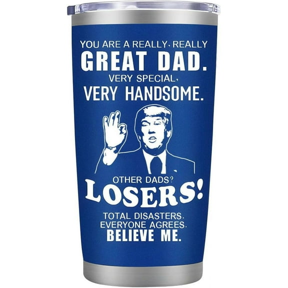 Dad Gifts from Daughter Son,Dad Birthday Gifts,Fathers Day Birthday Gifts for Dad Step Dad Father in Law Him Bonus Dad Daddy,Gift for Men Papa Grandpa Uncle Stepdad,20 oz Tumbler Mug Blue