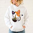 thumbnail image 3 of Sudadera con capucha y estampado de gato Ramen para mujer, moda de otoño, para deportes de ocio, 3 of 5