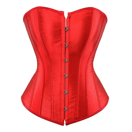 Corset Top For Women Bustier Lingerie for Women Stain Overbust Vintage Waist Cincher Red 7XL