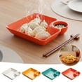thumbnail image 2 of Chips and Sauce Serving Dish Plates, 4 Pcs Veggie Platter Dipping Serving Tray with Sauce Rack for Buffet Family Party, Barbecue Plate for Snacks Fries and Salad, Reusable Serving Dish (Mixed), 2 of 9