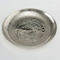 thumbnail image 3 of Grand Hotel Centerpiece Plate Trays, Set of 2, Hand Cast Polished Silver Aluminum, Reflective Rounds, Textural Hammered Surface, 16.5 D and 13 Inches, 3 of 6