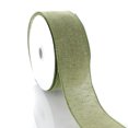 thumbnail image 2 of 2.5" Wired Natural Cotton Burlap Ribbon Sage Green 10 Yards, 2 of 2