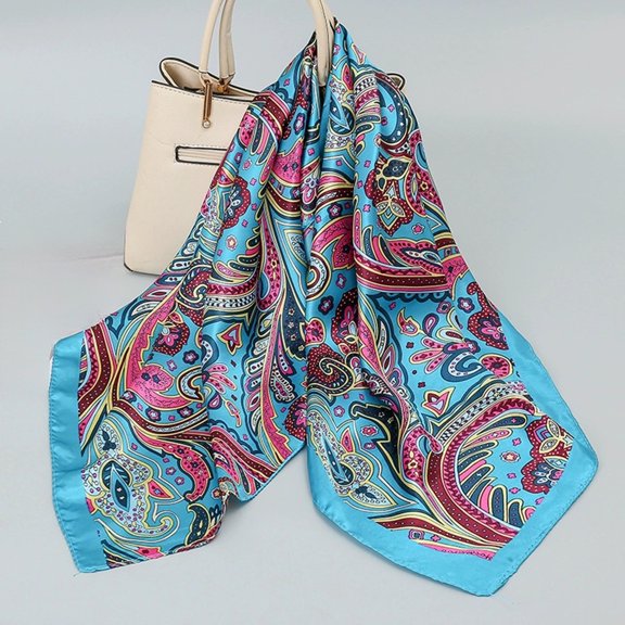 LILIYA Large Silk Feeling Scarf-Women's Fashion Long Silk Satin Neck Scarf Sunscreen Shawl Wrap Headscarf Lightweight Large Fashion Elegant Dressy Scarf
