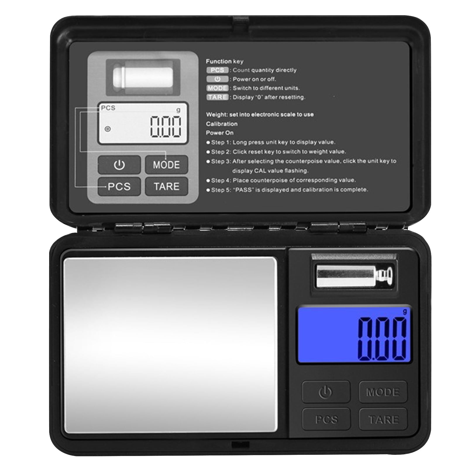 JELLOO Digital Pocket Scale, 500g/0.01g High Precision Portable Jewelry Scale, Mini Gram Scale for Jewelry, Coffee, Herb, Ideal Kitchen Food Scale with Back-Lit LCD Display