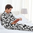 thumbnail image 4 of Salouo Yin And Yang Print Button-Front Long Sleeve Pajama Set for Men, Soft 2Pjs Men's Long Sleeve Sleepwear -Large, 4 of 7