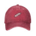 thumbnail image 1 of ZICANCN Pink Candy Adjustable Baseball Cap Women , Hats for Men Adult Washed Cotton Denim Baseball Caps Fashion Red, 1 of 8