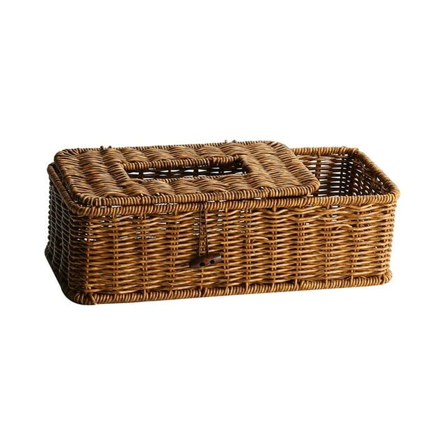Caja de servilletas para guardar control remoto, caja de pañuelos, cajas de papel higiénico, dormitorio, cocina Marrón oscuro