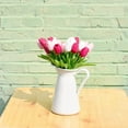 thumbnail image 4 of 20pcs White Flowers Artificial Tulip Silk Fake Flowers 13.5" for Mother's Day Easter Valentine’s Day Gifts in Bulk Home Kitchen Wedding Decorations, 4 of 5