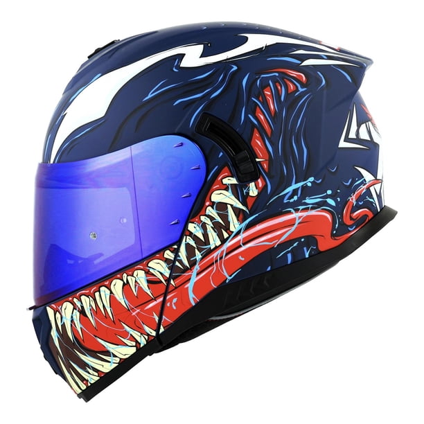 Casco Bkr Fenix Azul Mate Captain Venom Mica Azul Abatible Svs azul L