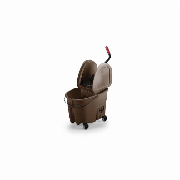 Rubbermaid FG757788BRN 35 qt. Wavebrake Down-Press Bucket & Wringer, Brown
