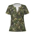 thumbnail image 3 of Naloa Green Skulls Print T-Shirts Short Sleeve V Neck Tees for Women Fashion Tops Trendy Lightweight Soft Casual Summer Outfits Clothes, 3 of 5