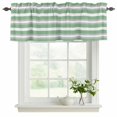 thumbnail image 2 of 2 Panels Green Grey Stripe Valance for Windows, Farmhouse Modern Art Striped Light Filtering Kitchen Curtains, Rod Pocket Window Treatment Curtain Valances for Living Room Bedroom, 42"x18", 2 of 9