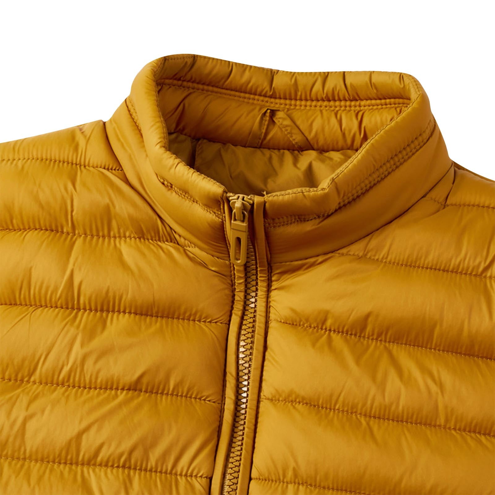 safuny Men's Lightweight Packable Insulated Puffer Vest Outerwear, Warm Winter Sleeveless Jacket for Golf Running Yellow M