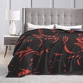 thumbnail image 6 of Red Abstract Flower Texture Throw Blanket, Anti-Pilling Ultra-Soft Micro Fleece Cover Blanket for Bed Sofa, for All Seasons, 80"x60", 6 of 9