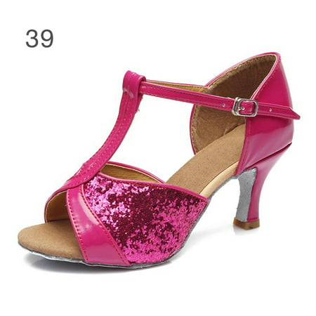 Women's Latin Dance Shoes Female's Ballroom Salsa Dance Shoes, Rosy, (Best Ballroom Dance Shoes Brands)