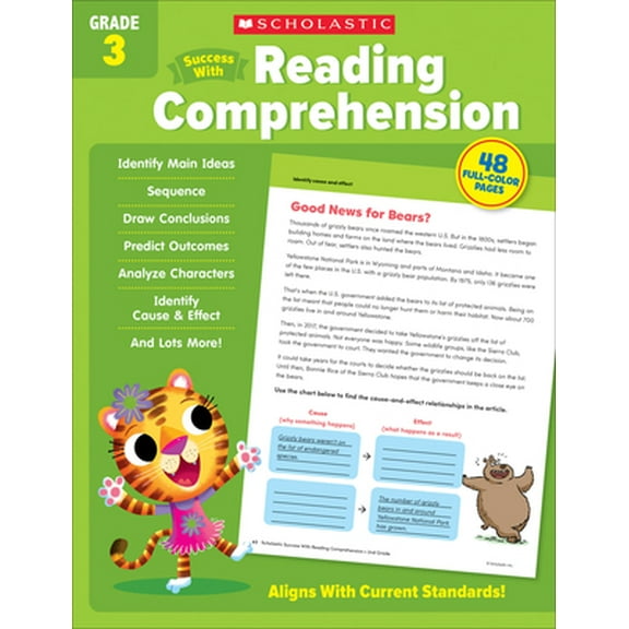 Pre-Owned Scholastic Success with Reading Comprehension Grade 3 Workbook (Paperback) 133879860X 9781338798609