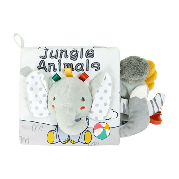 Libro de tela para bebé Libro de tela de dibujos animados Educación temprana Libro 3D Regalos para 0-12 meses Hugtrwg Para estrenar
