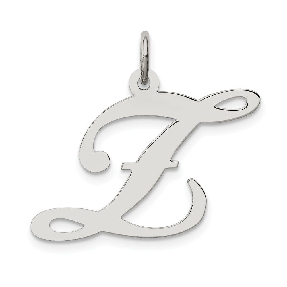 Sterling Silver Oxidized One Sided Fancy Letter A Charm 
