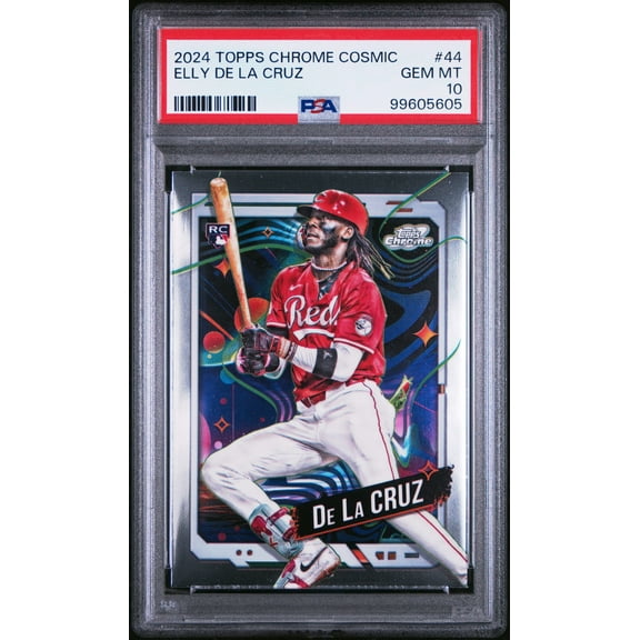 Graded 2024 Topps Cosmic Chrome Elly De La Cruz #44 Rookie RC Baseball Card PSA 10 Gem Mint