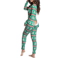 thumbnail image 3 of Pyjamas pour Femmes Imprimé de Noël Combinaison Sexy Mode 2023 Décontractée Bouton avant Bas Ouverture Arrière Hanches Combinaisons à Rabat, 3 of 7