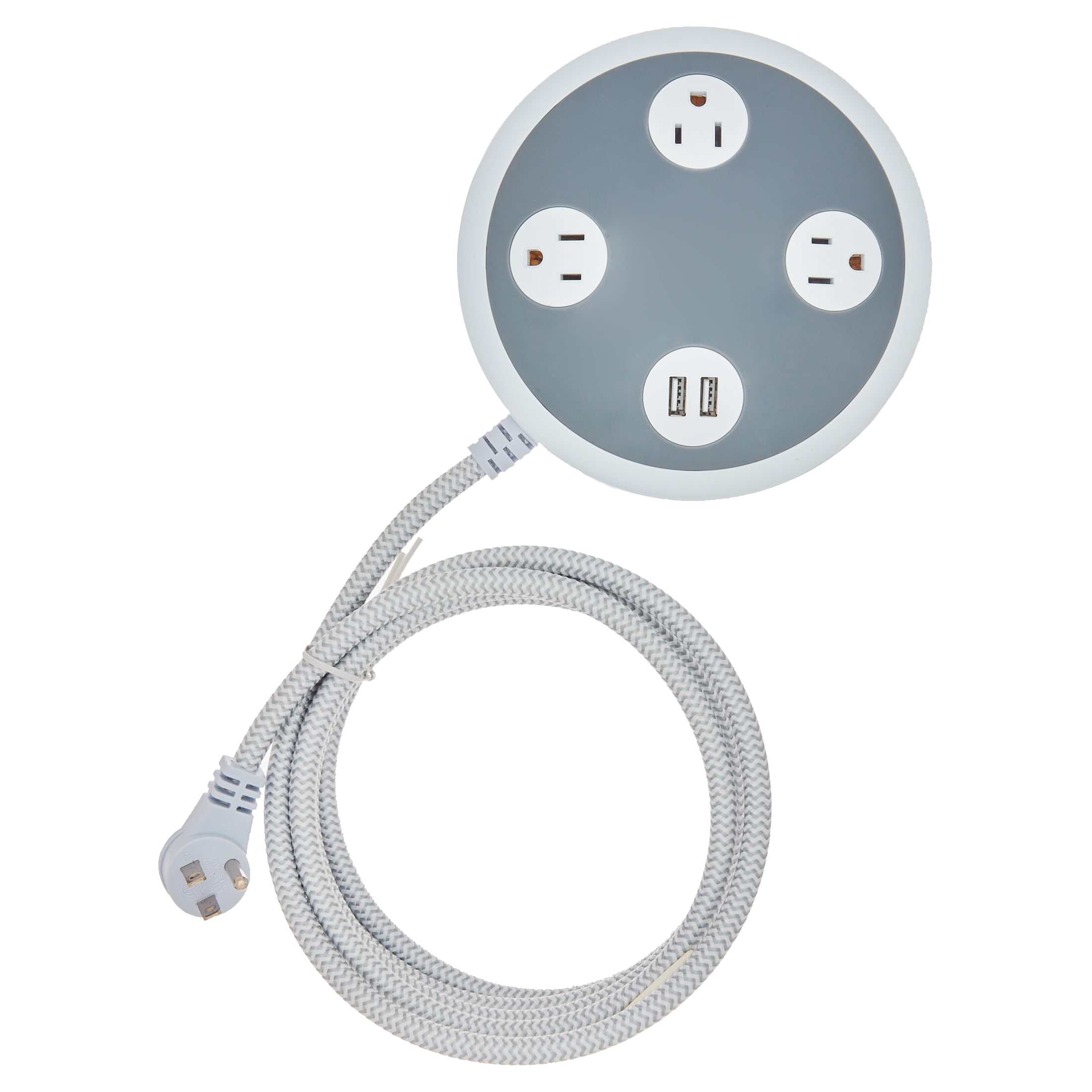 GE 3-Grounded Outlet Surge Orb with USB, 8 ft., Gray - 41386